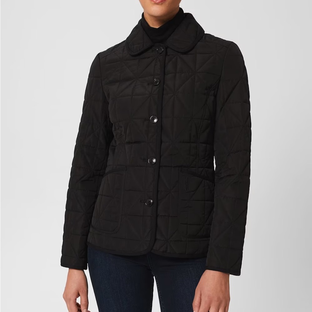 Hobbs London Katie Quilted Coat Black Size 10